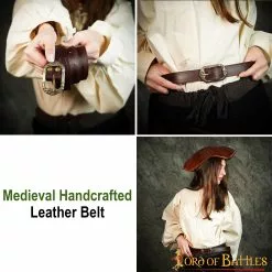 Cinturón Artesanal De Cuero Auténtico Con Diseño En Relieve -Armadura Ventas 26019BR pattern 2