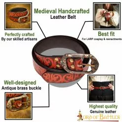 Cinturón Medieval De Cuero Auténtico Hecho A Mano 11 Cinturón Medieval De Cuero Auténtico Hecho A Mano -Armadura Ventas 26020BR pattern 1