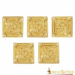 Set De 5 Adornos Medievales Vikingos De Latón Macizo