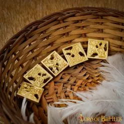 Set De 5 Adornos Medievales De Latón Macizo Para Cinturón Vikingo -Armadura Ventas 26045 5pcs 4