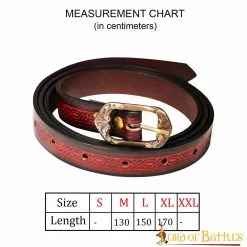 Cinturón Medieval De Cuero Con Diseño Ornamentado En Relieve -Armadura Ventas 26063M 3