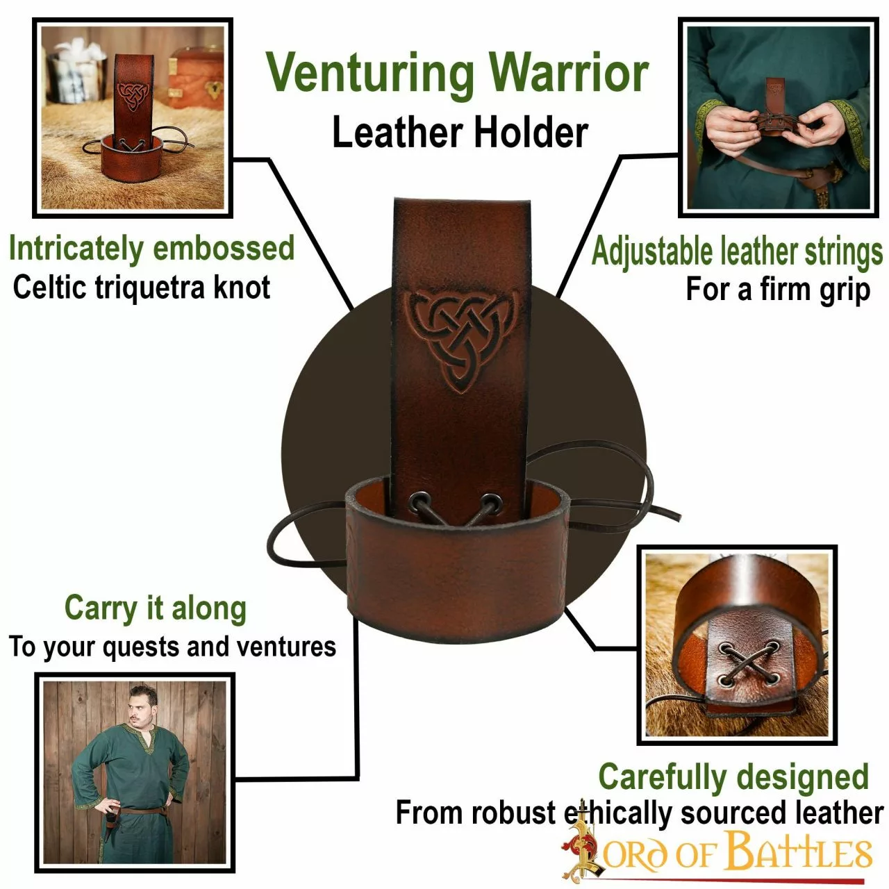 Funda De Piel Auténtica Con Nudos Celtas En Relieve 7 Funda De Piel Auténtica Con Nudos Celtas En Relieve - Imagen 5