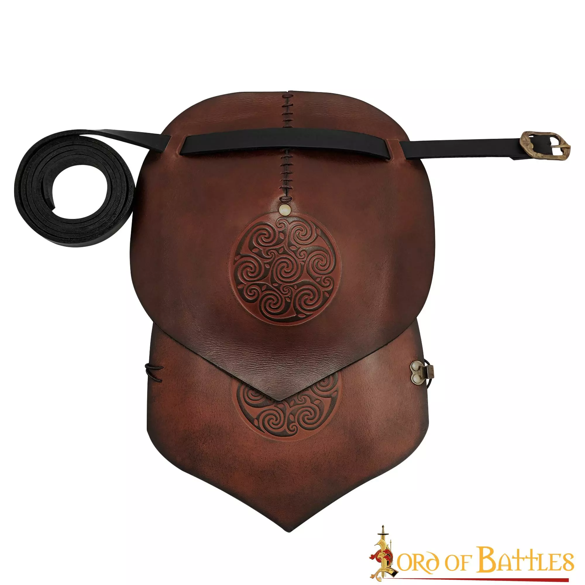 Pauldron De Cuero Con Diseño Celta En Espiral Repujado 3 Pauldron De Cuero Con Diseño Celta En Espiral Repujado