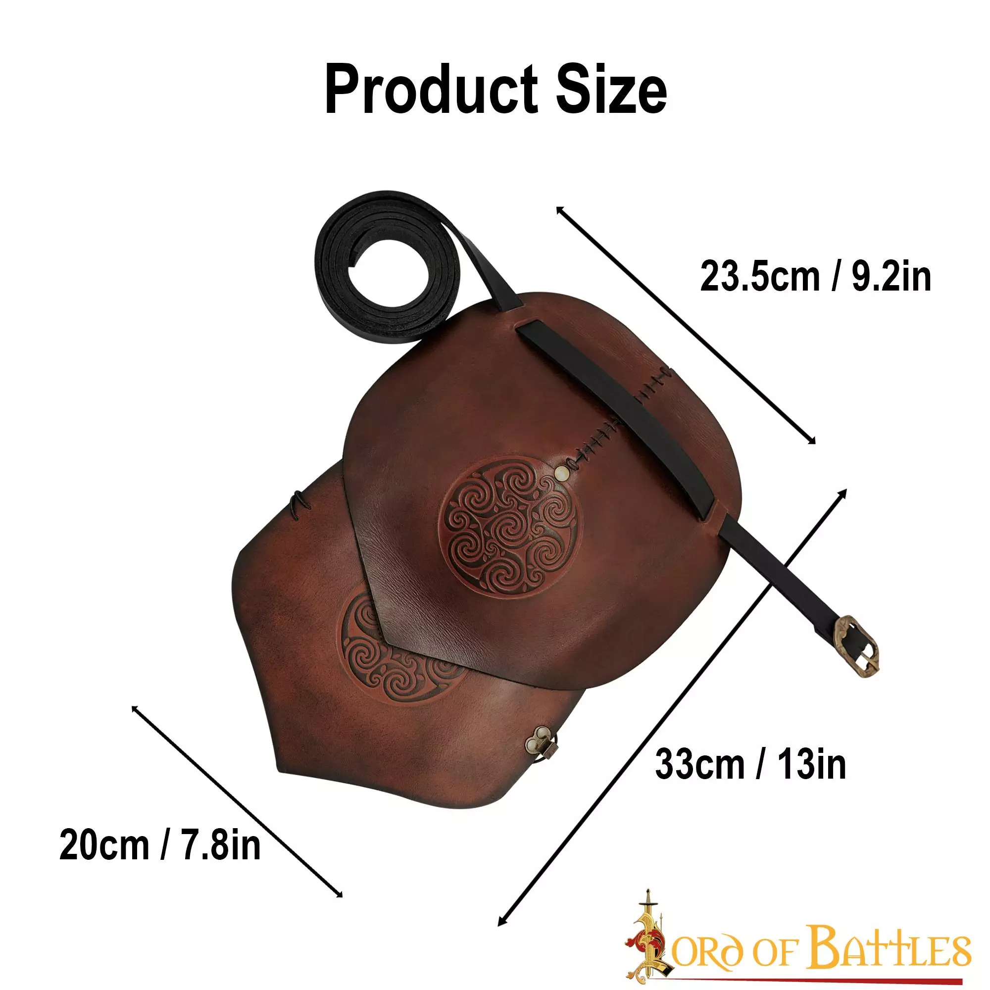 Pauldron De Cuero Con Diseño Celta En Espiral Repujado 5 Pauldron De Cuero Con Diseño Celta En Espiral Repujado - Imagen 3