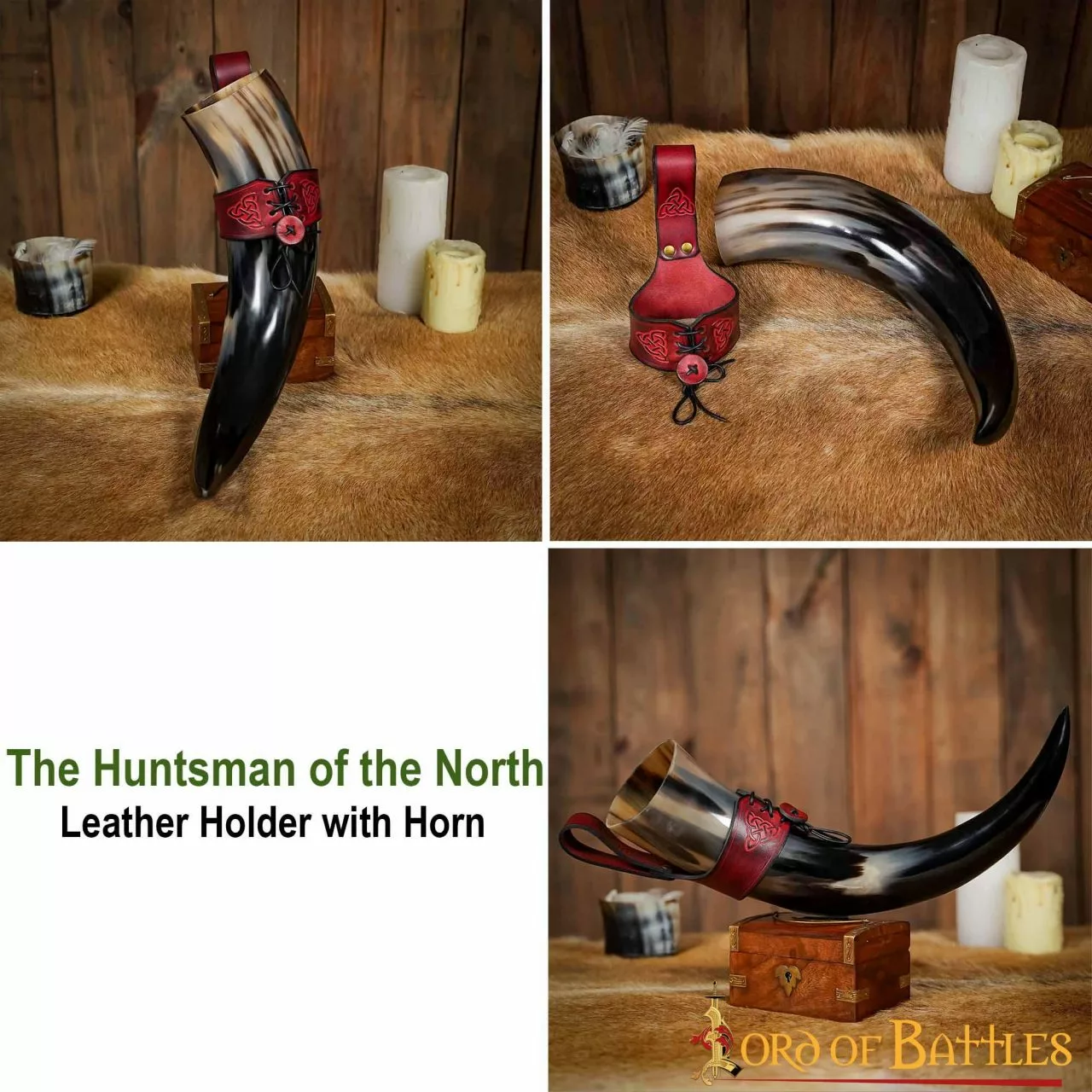 El Cazador Del Norte Funda De Cuero Con Cuerno Auténtico 5 El Cazador Del Norte Funda De Cuero Con Cuerno Auténtico - Imagen 3