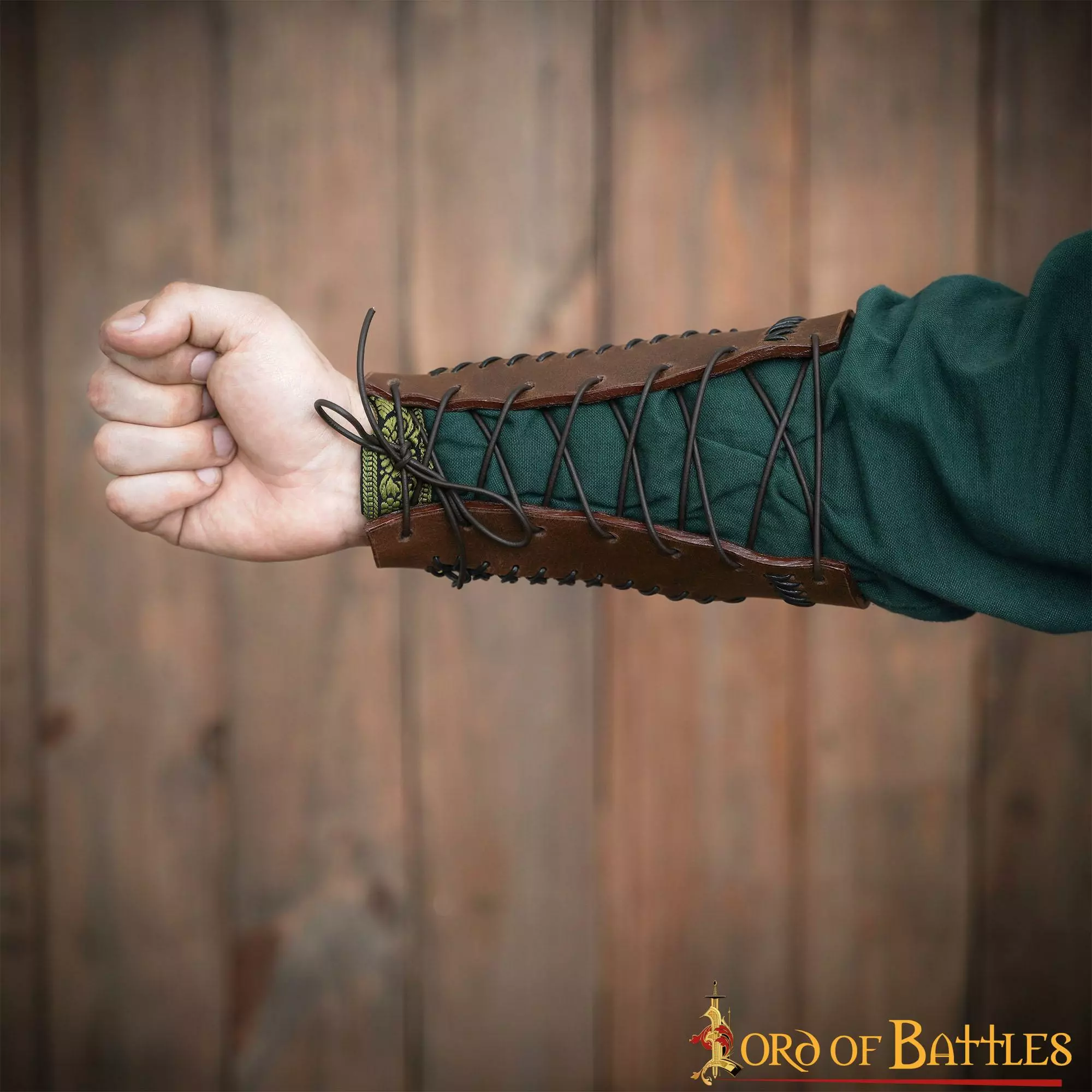 Brazales De Cuero De Caza De Monstruos Con Diseño Cosido Y Cota De Malla Ennegrecida 8 Brazales De Cuero De Caza De Monstruos Con Diseño Cosido Y Cota De Malla Ennegrecida - Imagen 6