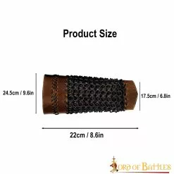 Brazales De Cuero De Caza De Monstruos Con Diseño Cosido Y Cota De Malla Ennegrecida 11 Brazales De Cuero De Caza De Monstruos Con Diseño Cosido Y Cota De Malla Ennegrecida -Armadura Ventas 26093 3 1