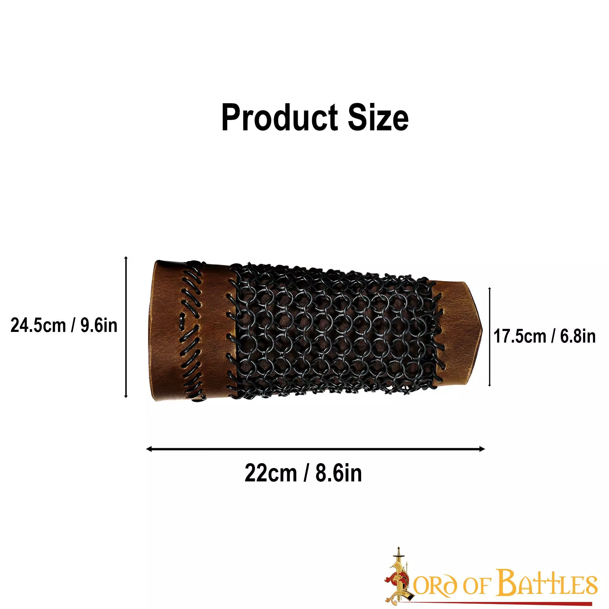 Brazales De Cuero De Caza De Monstruos Con Diseño Cosido Y Cota De Malla Ennegrecida 6 Brazales De Cuero De Caza De Monstruos Con Diseño Cosido Y Cota De Malla Ennegrecida - Imagen 4