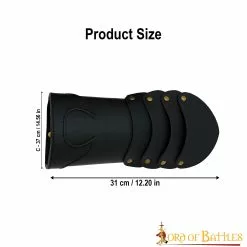 Guantes Medievales De Cuero Remachado De Latón Hechos A Mano De Cuero Genuino -Armadura Ventas 26098BK 3 1
