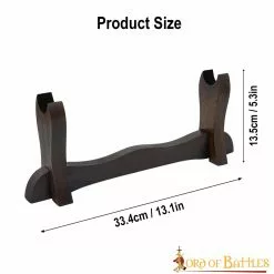Soporte Para Hachas Y Espadas De Madera Auténtica De Un Solo Nivel Hecho A Mano -Armadura Ventas 26149 3