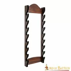 Soporte Para Hachas Y Espadas De Madera Auténtica De Ocho Niveles Hecho A Mano