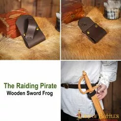 Rana De Cuero Auténtica Hecha A Mano Para Espadas De Madera -Armadura Ventas 26161BR pattern 2