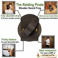 Rana De Cuero Auténtica Hecha A Mano Para Espadas De Madera -Armadura Ventas 26161BR pattern1