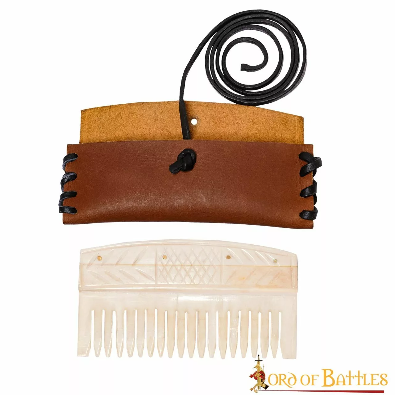 Peine Medieval De Hueso Con Funda De Cuero 3 Peine Medieval De Hueso Con Funda De Cuero