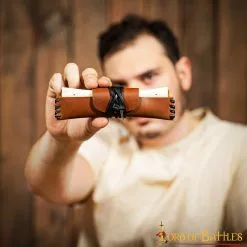 Peine De Hueso Auténtico Con Funda De Cuero Resistente -Armadura Ventas 26165CBR 4