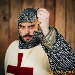 Colgante De Madera De La Santa Cruz Con Cordón De Cuero Auténtico -Armadura Ventas 26187 2