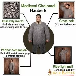 Cota De Malla Camisa Hauberk Aluminio Alternando Anillos Redondos Cúpula Remachado -Armadura Ventas 265N pattern1