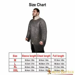 Camisa De Cota De Malla Con Anilla Plana, Remachada Y Alternada, DI 9 Mm, Acero Dulce, Natural -Armadura Ventas 272N 3