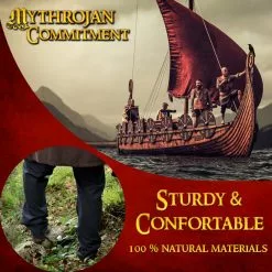 Mythrojan WARRIOR CANVAS TROUSERS Medieval Viking Knight Pirate Algodón -Armadura Ventas 2axe Viking.rond blanc 2