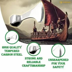 Mythrojan Medieval Vikingo Hacha Batalla Listo Axehead Reenactment Renacimiento Disfraz -Armadura Ventas 2axe vikingelf