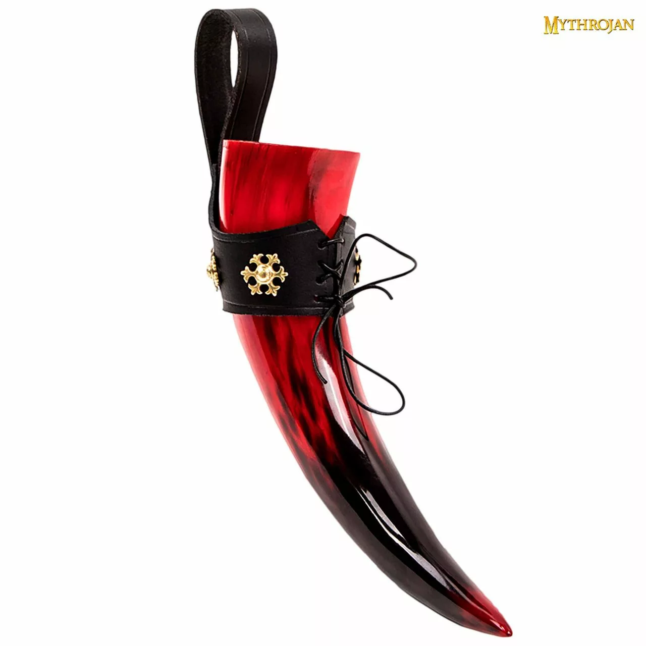 Mythrojan The RED Witch Viking Drinking Horn Con Soporte De Cuero Negro Auténtica Taza Vikinga De Inspiración Medieval Para Vino Y Vino - Acabado Pulido 5 Mythrojan The RED Witch Viking Drinking Horn Con Soporte De Cuero Negro Auténtica Taza Vikinga De Inspiración Medieval Para Vino Y Vino - Acabado Pulido - Imagen 3