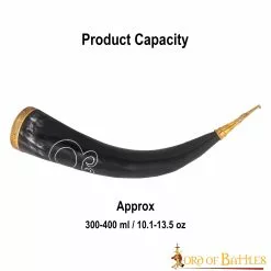 Troll Cross Viking Drinking Horn Con Accesorios De Latón Puro Cuerno De Buey Auténtico Hecho A Mano -Armadura Ventas 3 104