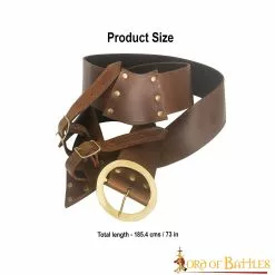 Cinturón De Cuero Para Colgar Espadas Calvico De Doble Hebilla -Armadura Ventas 3 126 1