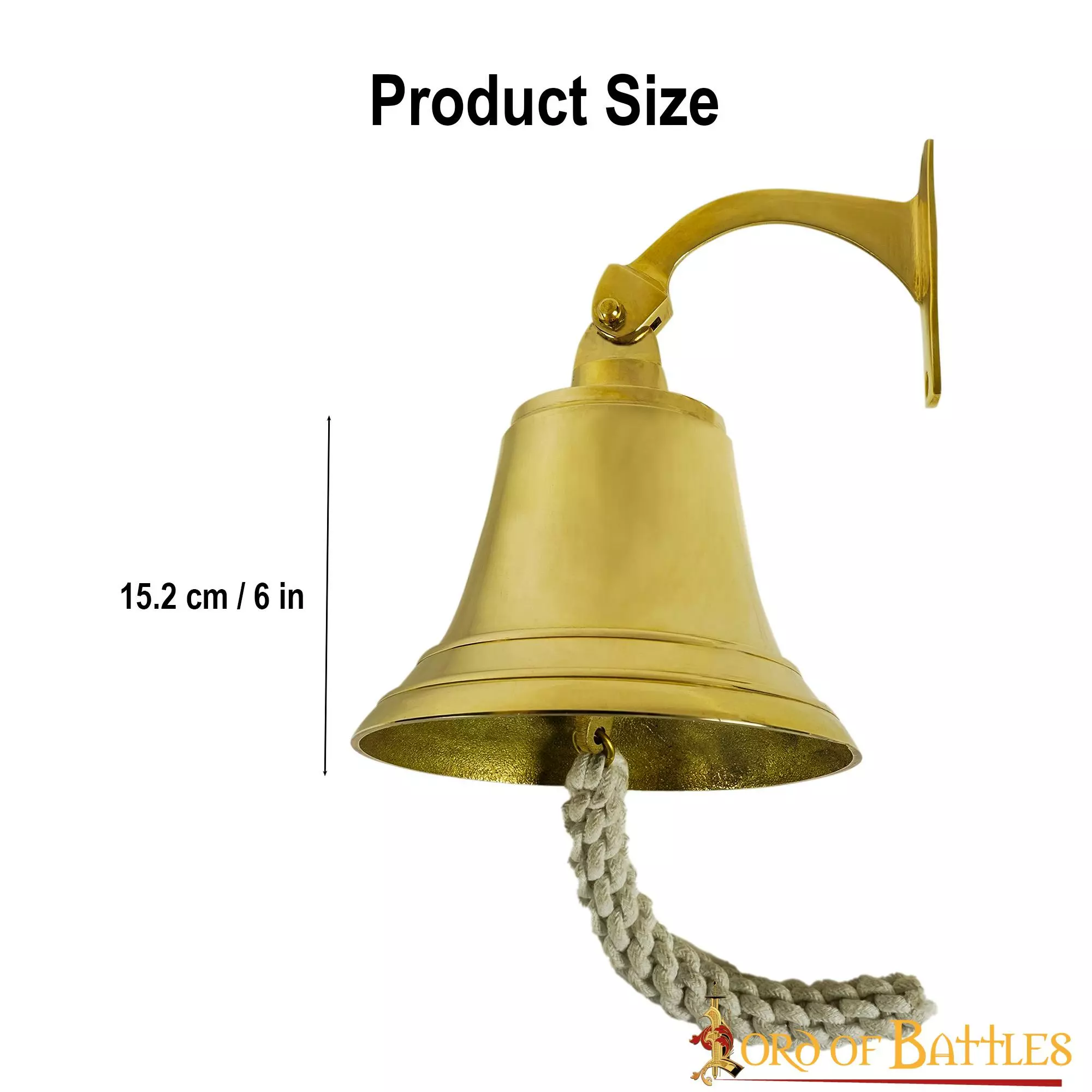 Campana De Barco Medieval Hecha A Mano De Latón Macizo Puro Accesorio Funcional 5 Campana De Barco Medieval Hecha A Mano De Latón Macizo Puro Accesorio Funcional - Imagen 3