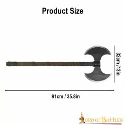 Hacha Vikinga De Doble Filo Con Cabeza De Acero Al Carbono 10 Hacha Vikinga De Doble Filo Con Cabeza De Acero Al Carbono -Armadura Ventas 3 153