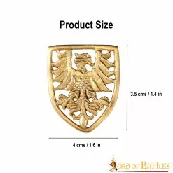 Heráldico Águila Escudo Cinturón Studs O Conchos Puro Latón Macizo Juego De 5 -Armadura Ventas 3 156 1