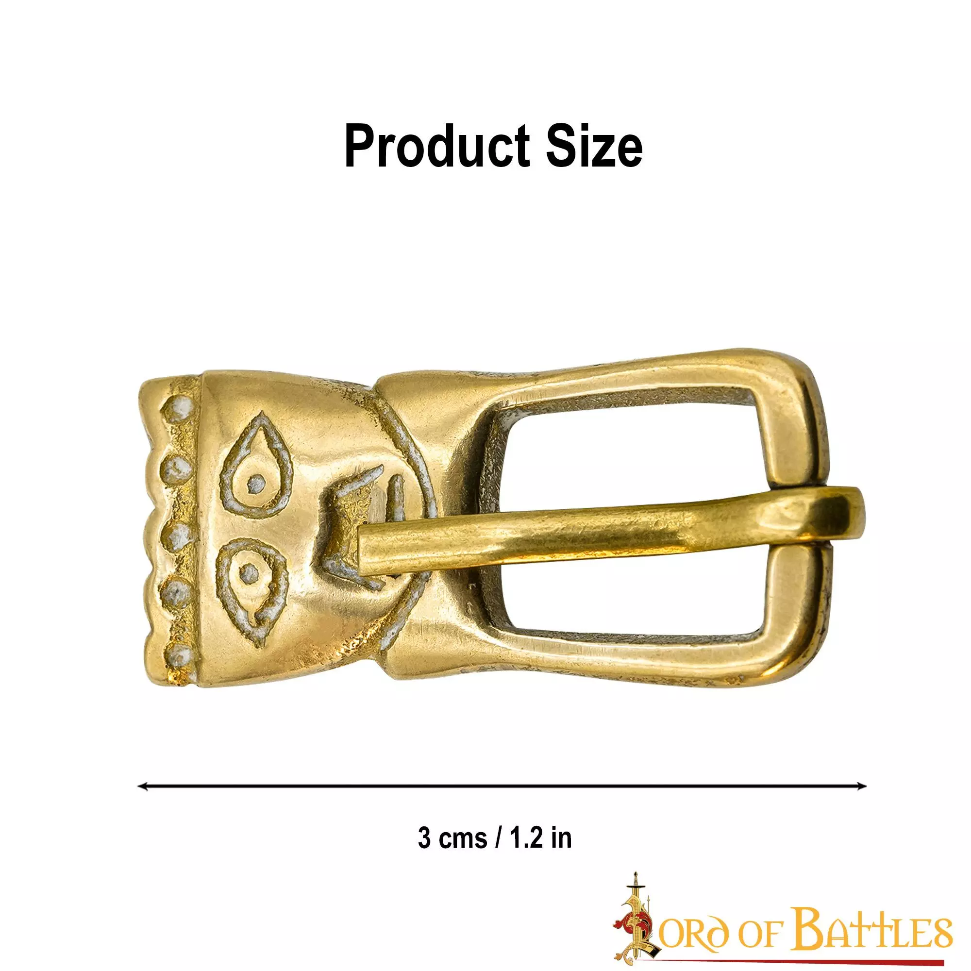 Hebilla Sajona Histórica De Latón Macizo Puro Accesorio Funcional Para Cinturón 5 Hebilla Sajona Histórica De Latón Macizo Puro Accesorio Funcional Para Cinturón - Imagen 3
