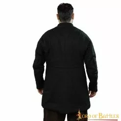 Gambesón Acolchado Medieval Del Siglo XIV (Tipo 6) Con Botonadura Delantera Negro Y Crudo -Armadura Ventas 3 17