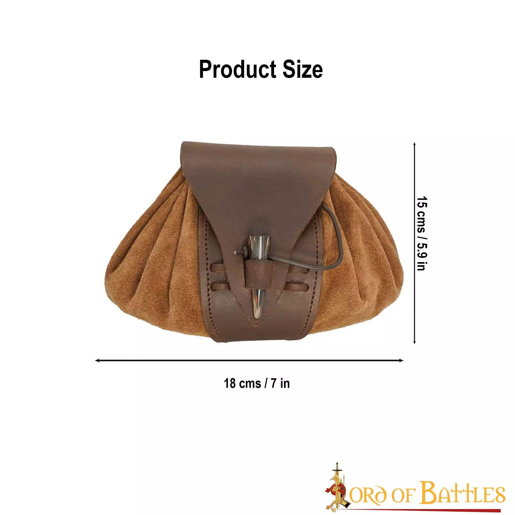 Riñonera Medieval De Cuero Con Pasador De Cuerno Auténtico 5 Riñonera Medieval De Cuero Con Pasador De Cuerno Auténtico - Imagen 3