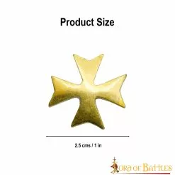 Cruz Templaria Puro Latón Macizo Montura De Cuero Funcional Set De 5 -Armadura Ventas 3 180