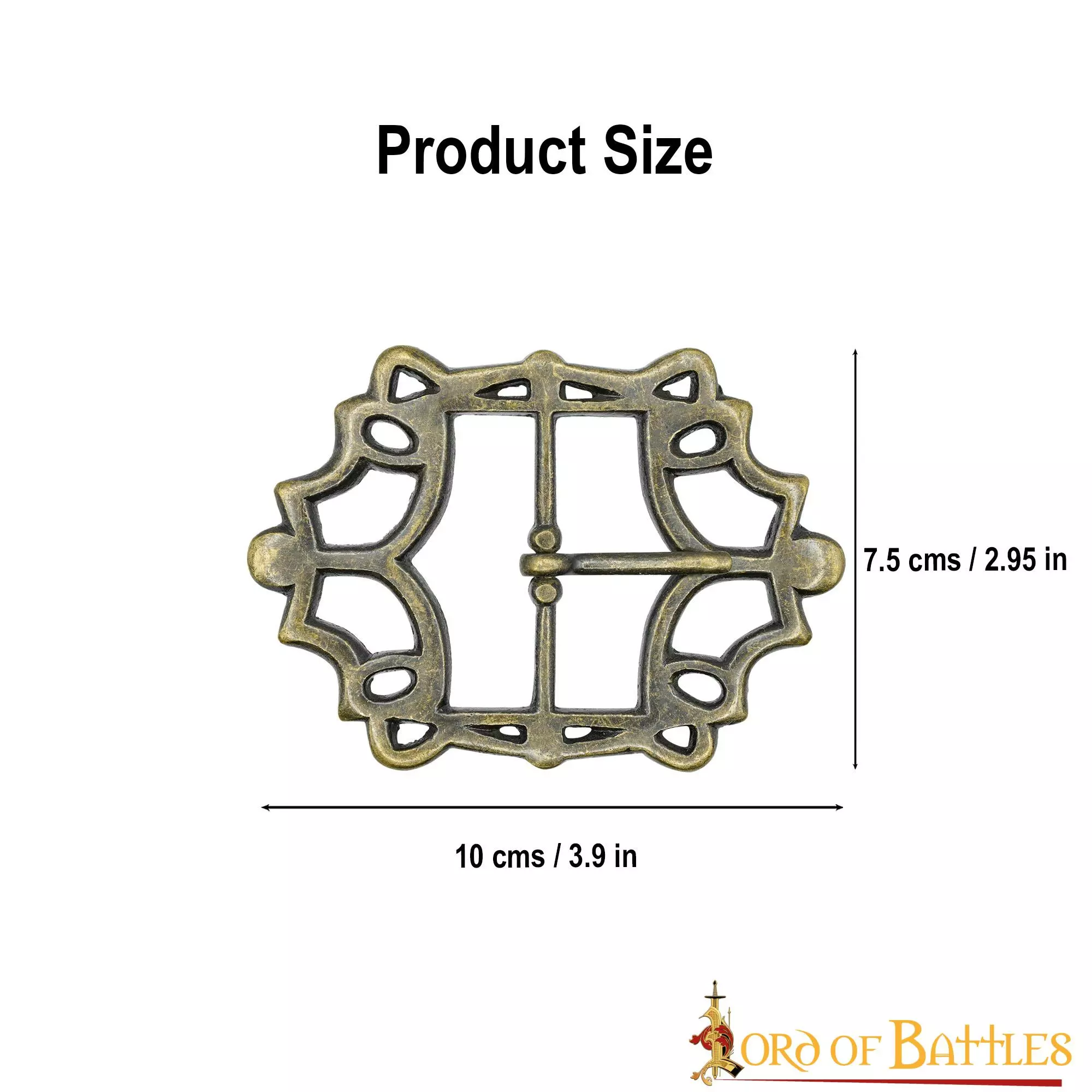 Hebilla De Cinturón Pirata Grande De Latón Antiguo 5 Hebilla De Cinturón Pirata Grande De Latón Antiguo - Imagen 3