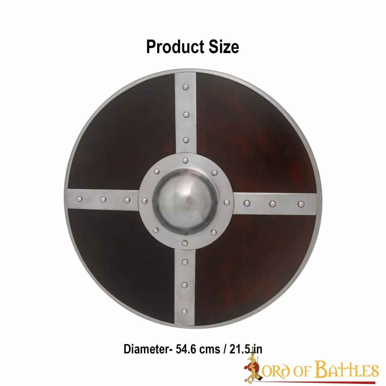 Escudo Vikingo De Madera Con Umbo De Acero Y Herrajes 4 Escudo Vikingo De Madera Con Umbo De Acero Y Herrajes - Imagen 2