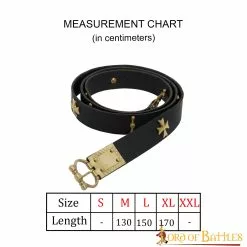 Cinturón Medieval De Cuero Con Detalles De Latón Puro 10 Cinturón Medieval De Cuero Con Detalles De Latón Puro -Armadura Ventas 3 211