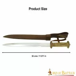 Daga Medieval Rondell Con Vaina De Cuero Auténtico -Armadura Ventas 3 23 1