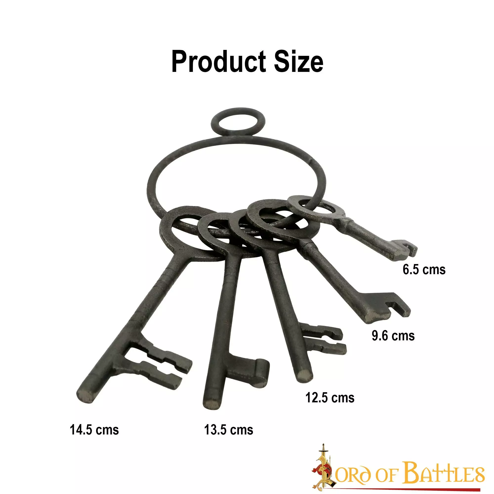 Juego De 5 Llaves Decorativas De Mazmorra Medieval De Hierro Forjado A Mano 5 Juego De 5 Llaves Decorativas De Mazmorra Medieval De Hierro Forjado A Mano - Imagen 3