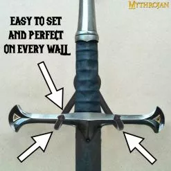 Soporte De Pared Para Espada Pesada Mythrojan En Acabado Negro Forjado : Soporte De Pared Para Espada Universal -Armadura Ventas 3 3 1 1