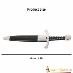 Daga De Caballero Medieval Tardía Para Recreaciones Históricas Y LARP 10 Daga De Caballero Medieval Tardía Para Recreaciones Históricas Y LARP -Armadura Ventas 3 3 3