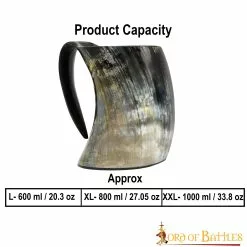 Taza De Cerveza Medieval Vikinga Hecha A Mano Con Auténtico Cuerno De Buey 10 Taza De Cerveza Medieval Vikinga Hecha A Mano Con Auténtico Cuerno De Buey -Armadura Ventas 3 3 4