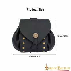 Riñonera Medieval De Cuero Con Botón De Latón Antiguo -Armadura Ventas 3 30