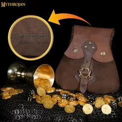 MYTHROJAN "STALWART WARRIOR" BOLSA DE CUERO Para LARP, Cosplay Medieval SCA Marrón, 8"×8 13 MYTHROJAN "STALWART WARRIOR" BOLSA DE CUERO Para LARP, Cosplay Medieval SCA Marrón, 8"×8 -Armadura Ventas 3 301055BR 1