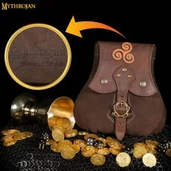 MYTHROJAN "STALWART WARRIOR" BOLSA DE CUERO Para LARP, Cosplay Medieval SCA Marrón, 8"×8 13 MYTHROJAN "STALWART WARRIOR" BOLSA DE CUERO Para LARP, Cosplay Medieval SCA Marrón, 8"×8 -Armadura Ventas 3 301056BR 1