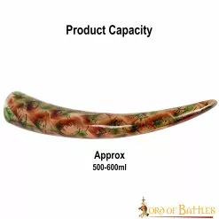 Cuerno Para Beber Con Diseños Brillantes Fabricado A Mano Con Auténtico Cuerno De Buey -Armadura Ventas 3 31 1