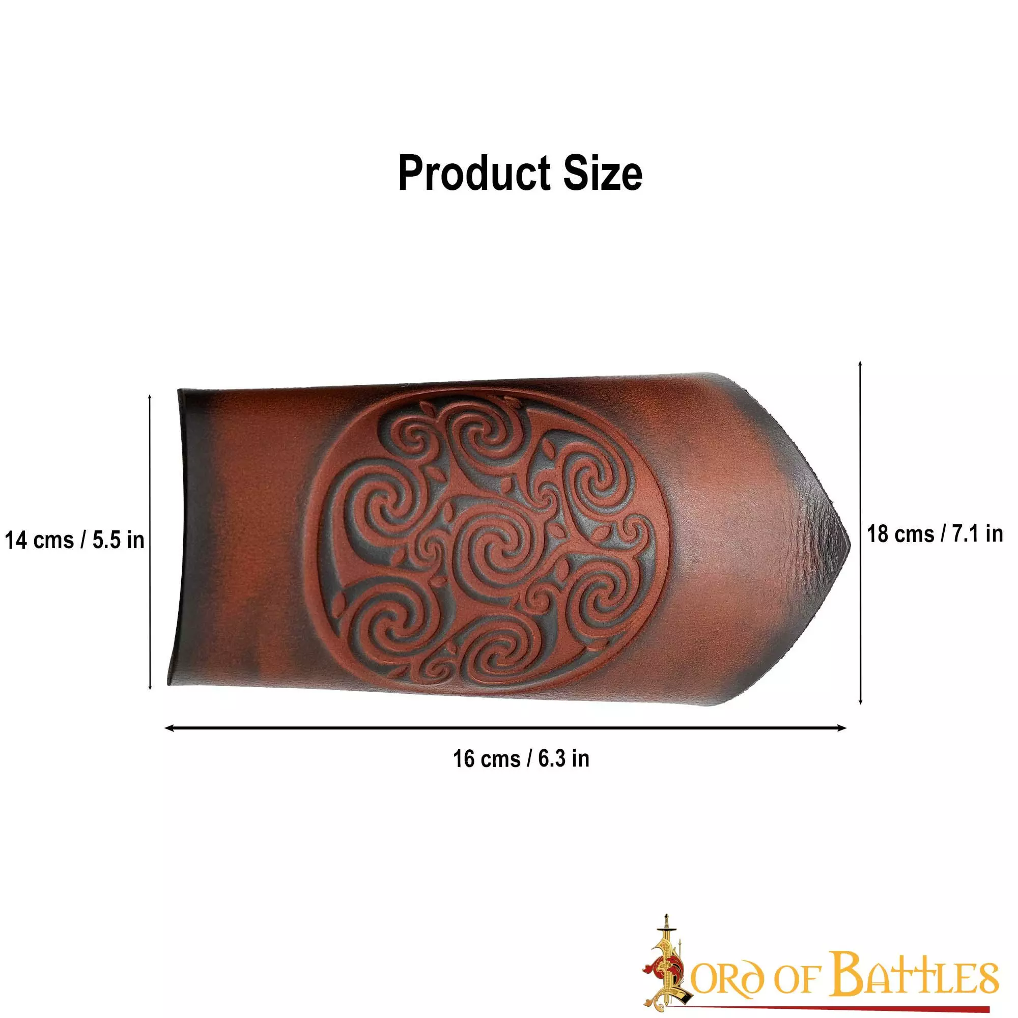 Brazaletes De Cuero Auténtico Con Diseño Celta En Espiral Repujado 5 Brazaletes De Cuero Auténtico Con Diseño Celta En Espiral Repujado - Imagen 3