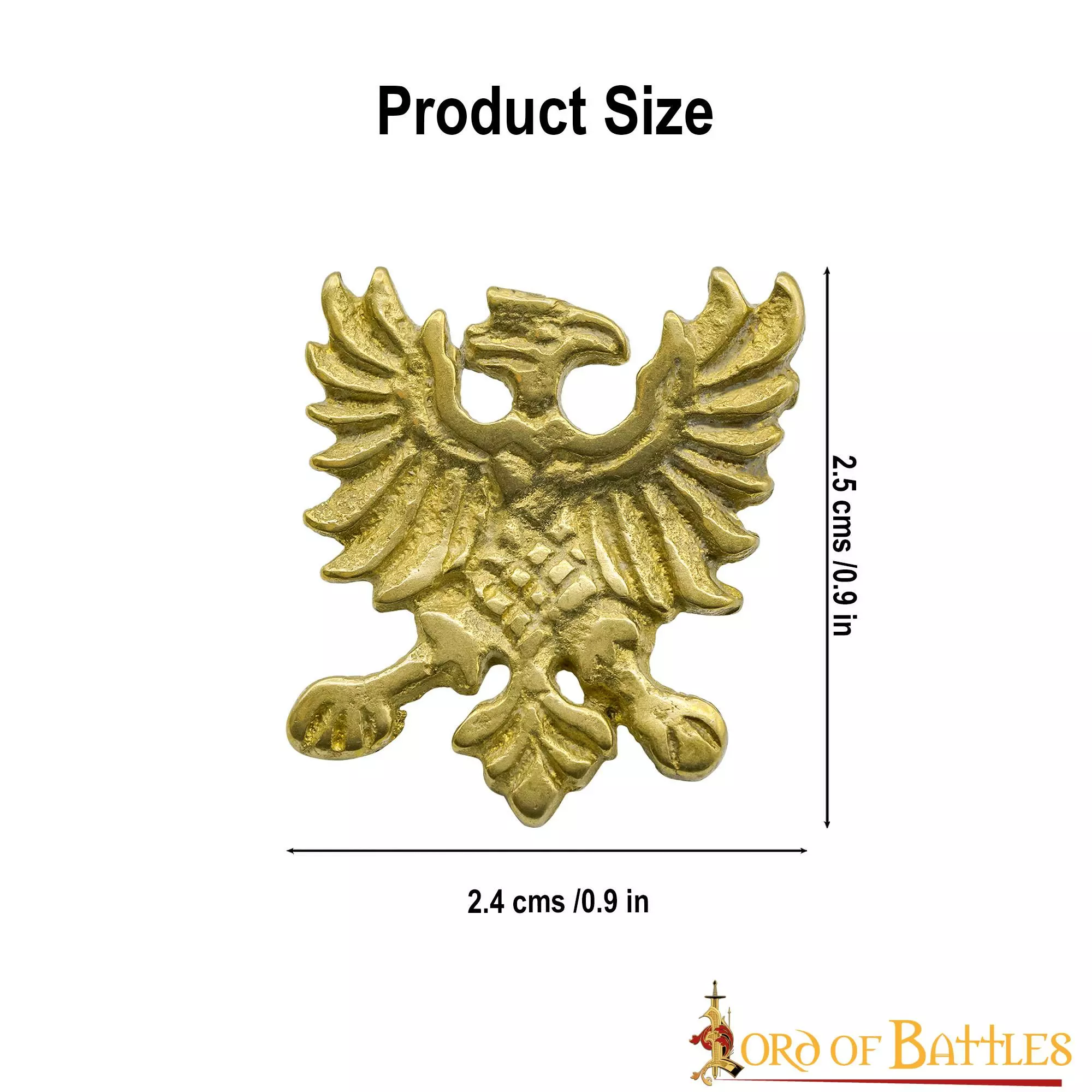 Heráldico Águila Cinturón Studs O Conchos Puro Latón Macizo Juego De 5 5 Heráldico Águila Cinturón Studs O Conchos Puro Latón Macizo Juego De 5 - Imagen 3