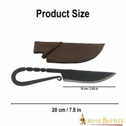 Cuchillo Vikingo De Hierro Forjado A Mano Con Funda De Cuero Auténtico -Armadura Ventas 3 32