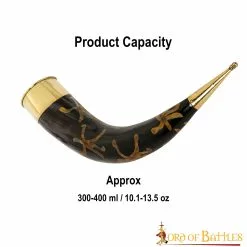 Cuerno Para Beber Con Accesorios De Latón Puro Cuerno De Buey Auténtico Hecho A Mano -Armadura Ventas 3 32 3